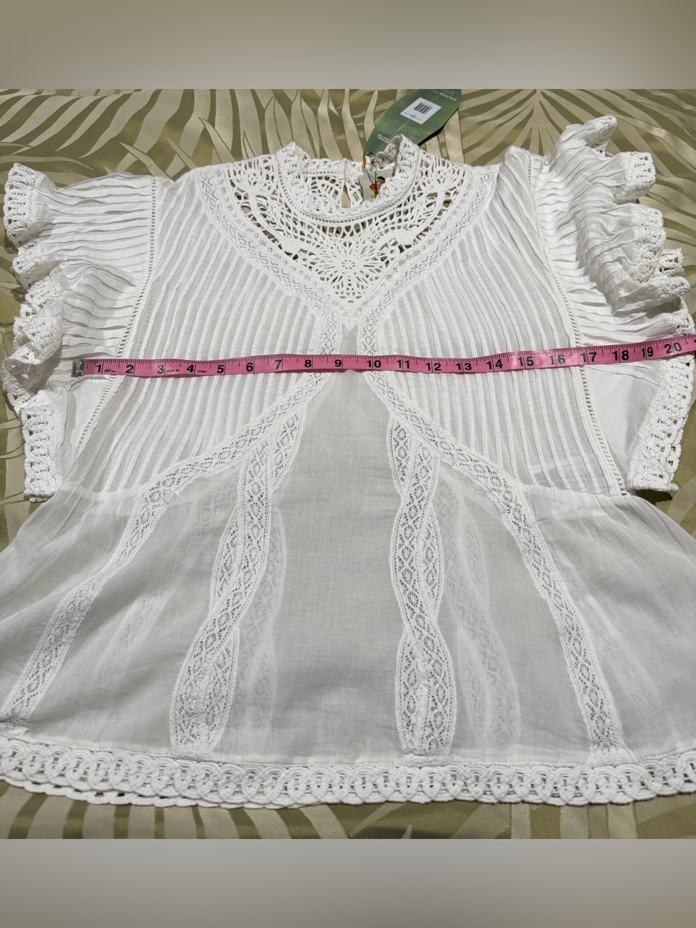 FARM Rio Lace Flutter Sleeve Top - Picture 8 of 9
